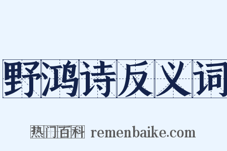 野鸿诗反义词是什么意思的图片